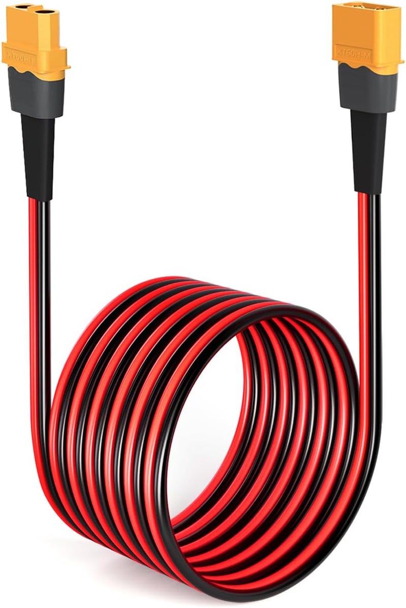 ELFCULB 10AWG 75FT XT60 Extension Cable 2 6 10 20 35 50 75 100FT XT60 Female to Male Connector for RC Battery Portable Power Station Solar Panel(75FT) - Image 1